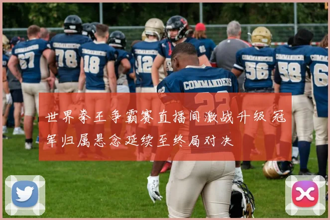 世界拳王争霸赛直播间激战升级 冠军归属悬念延续至终局对决